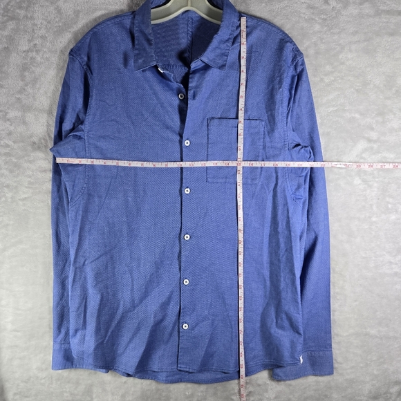 Lululemon Front Pocket Long Sleeve Shirt Medium Button Up Blue Collar - Picture 5 of 9